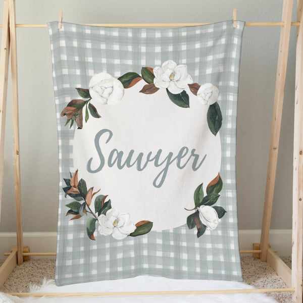 Sweet Magnolias Personalized Minky Blanket - gender_boy, gender_girl, gender_neutral