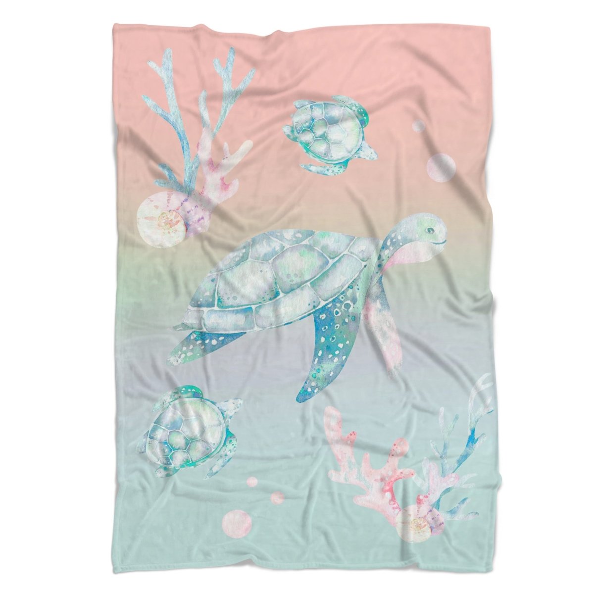 Sweet Sea Turtles Personalized Minky Blanket - gender_boy, gender_girl, gender_neutral