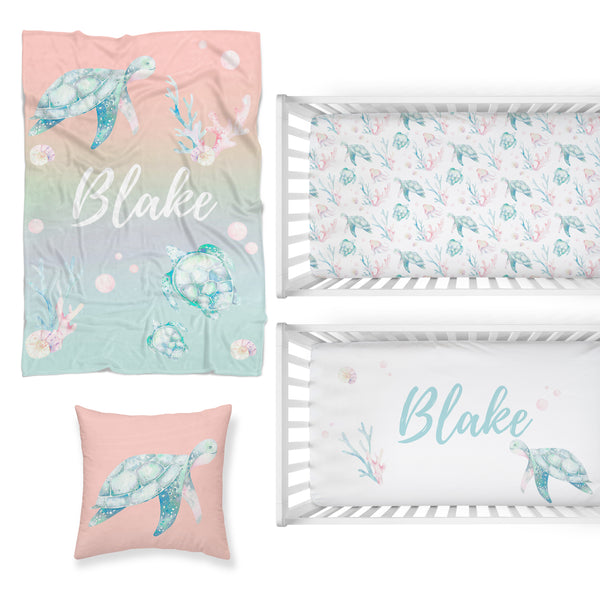 Sweet Sea Turtles Nursery Starter Crib Bedding Set