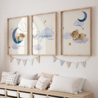 Teddy Bear Personalized Nursery Art - gender_boy, Teddy Bear, text