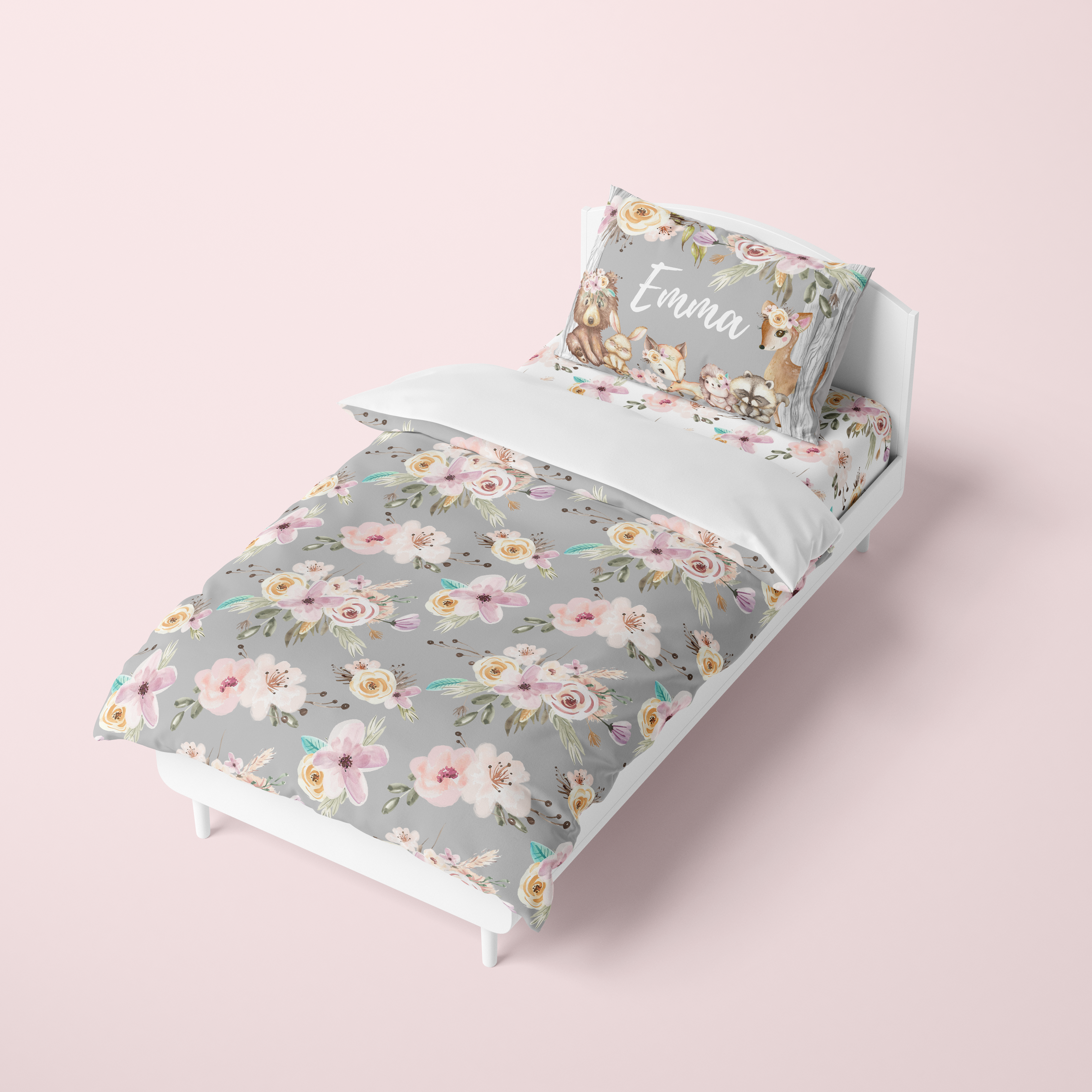 Floral Woodlands Toddler Bedding Set (Comforter or Duvet Cover)