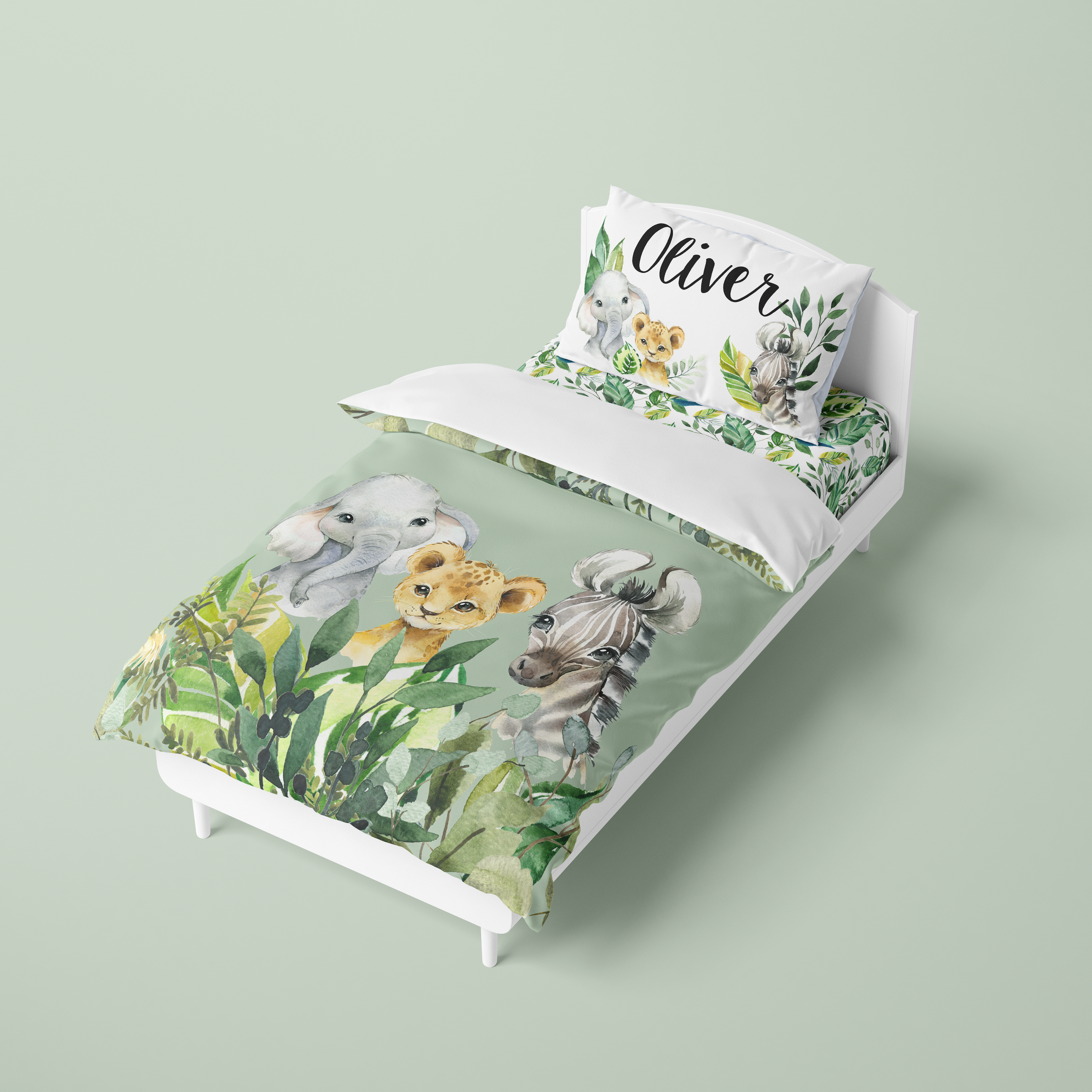 Leafy Jungle Toddler Bedding Set (Comforter or Duvet Cover)