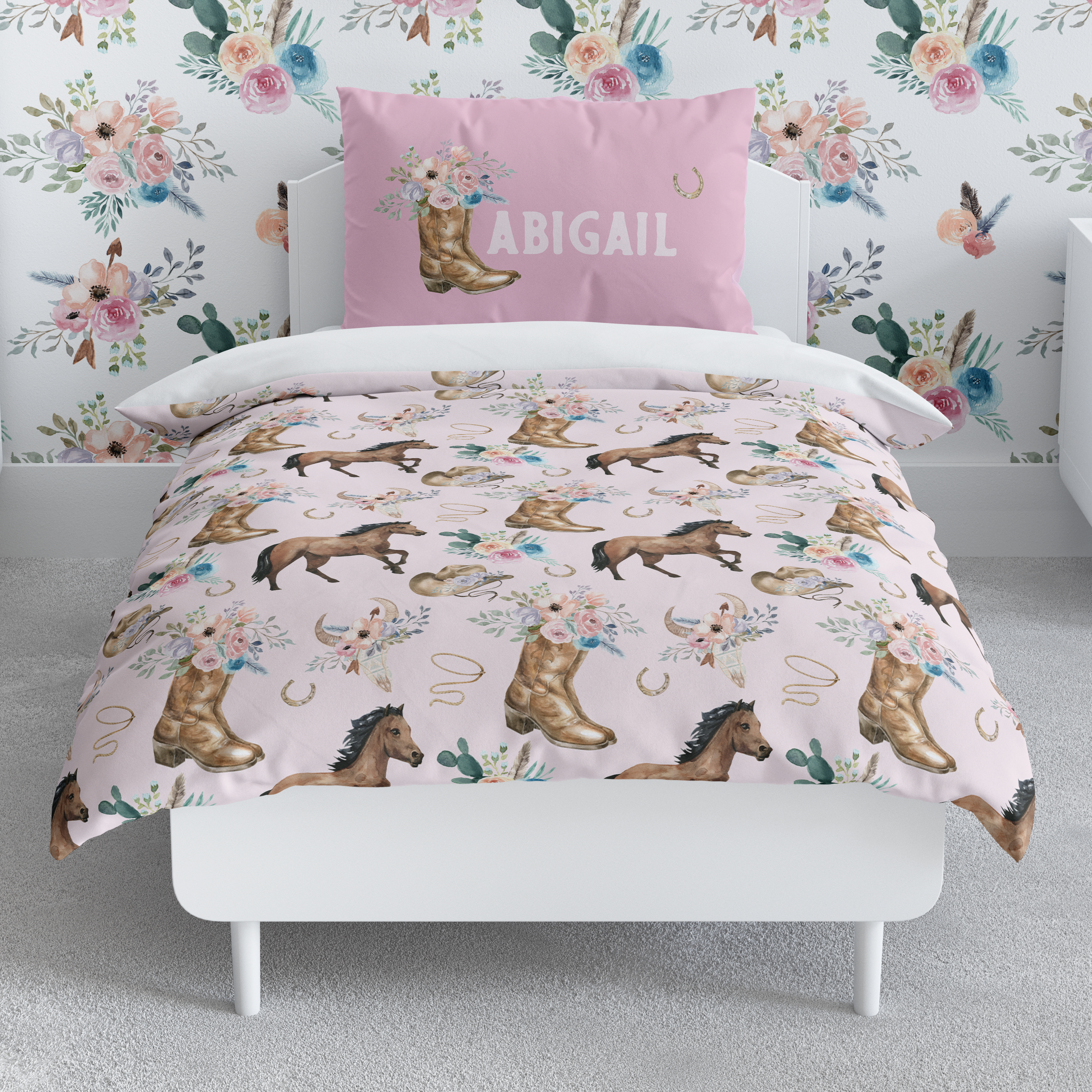 Cowgirl Toddler Bedding Set (Comforter or Duvet Cover)