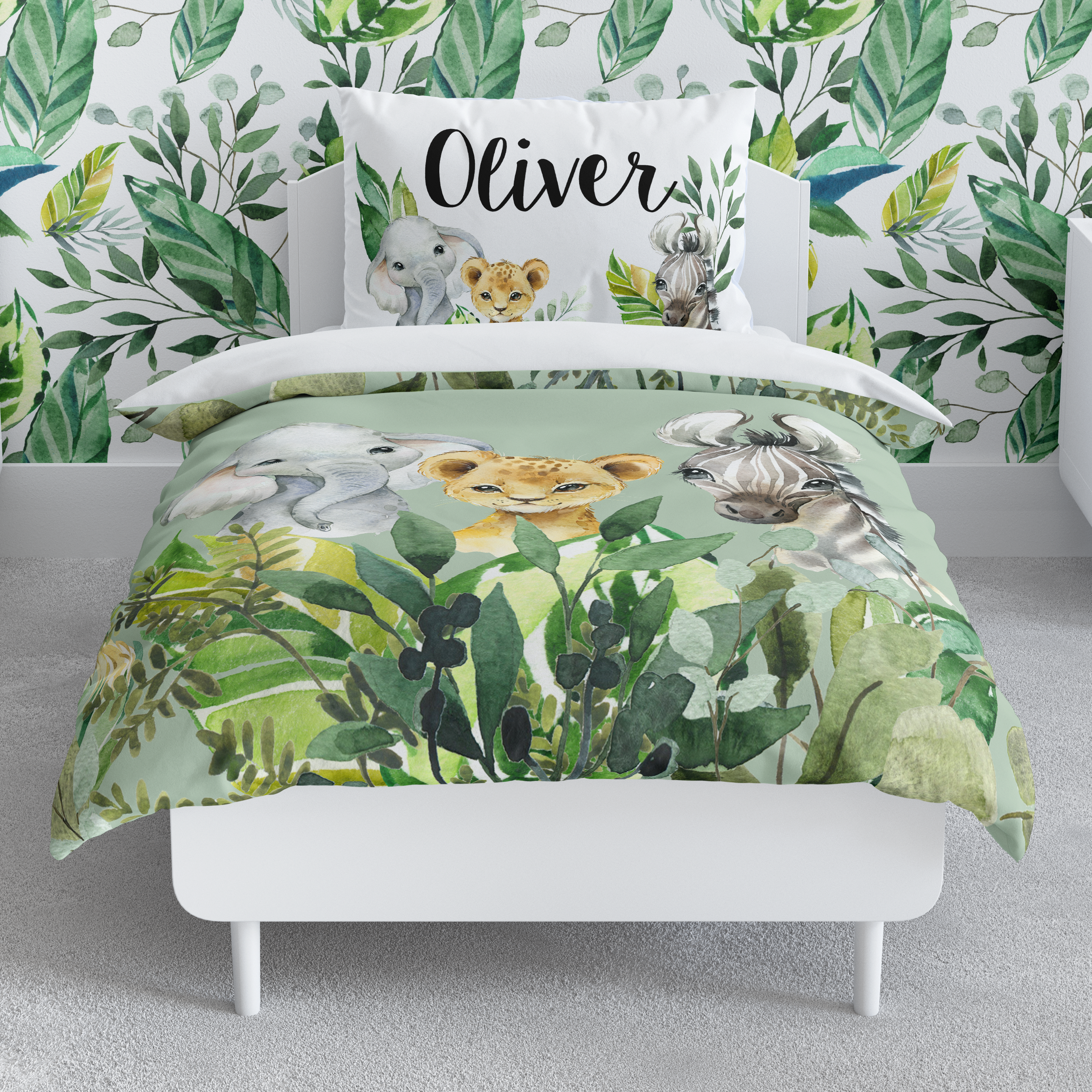 Leafy Jungle Toddler Bedding Set (Comforter or Duvet Cover)
