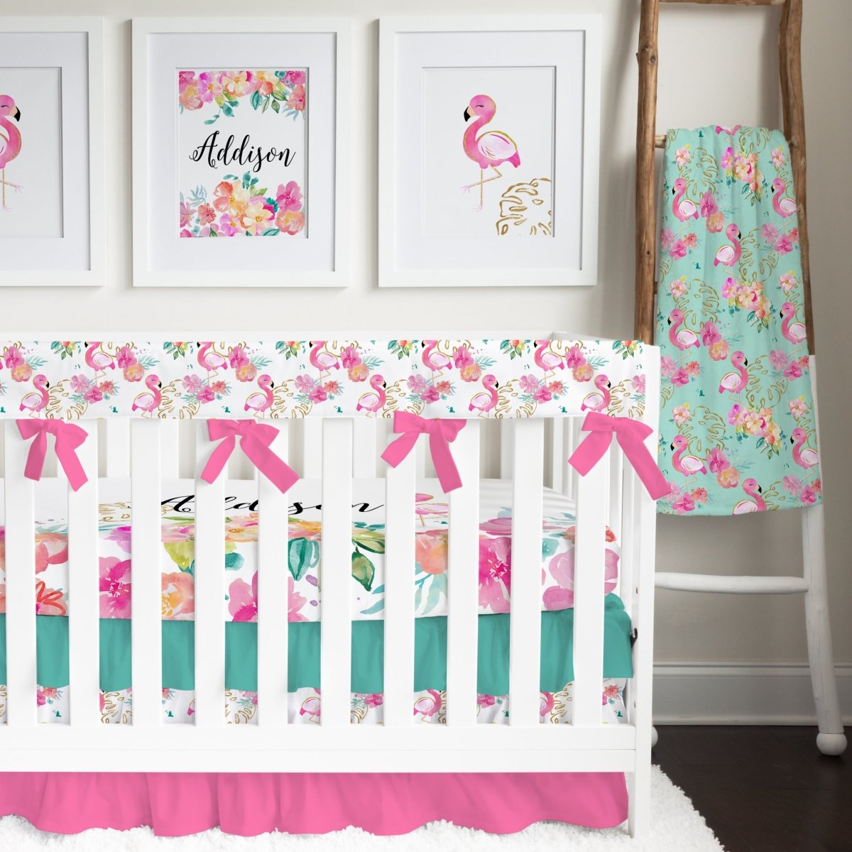 Tropical Flamingo Minky Blanket - gender_girl, Personalized_No, Theme_Tropical