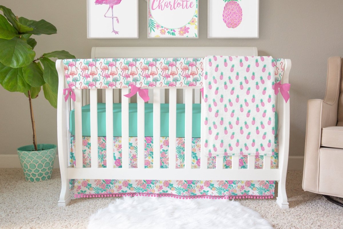 Tropical Paradise Pineapple Minky Blanket - gender_girl, Personalized_No, Theme_Floral