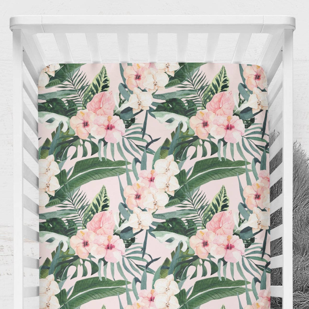 Tropical Floral Nursery Starter Crib Bedding Set