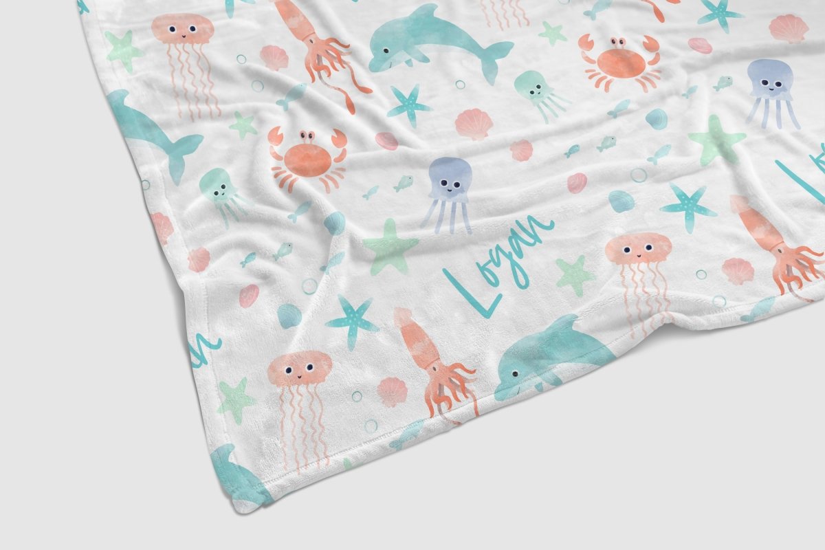 Under the Sea Personalized Baby Blanket - gender_boy, gender_girl, gender_neutral