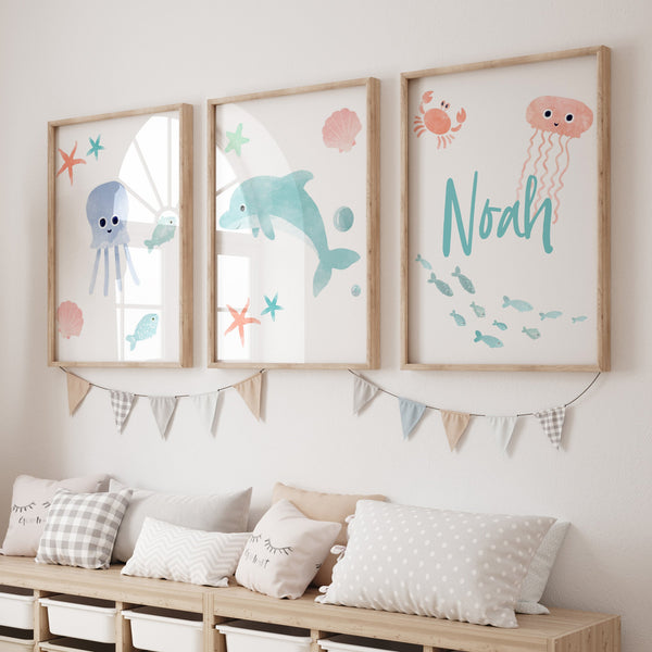 Under the Sea Personalized Nursery Art - gender_boy, gender_girl, gender_neutral
