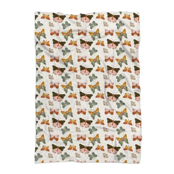 Vintage Butterfly Minky Blanket - gender_girl, Personalized_No, Theme_Butterfly
