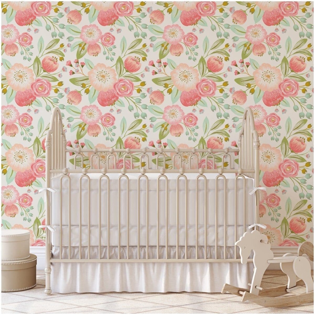 Vintage Floral Peel & Stick Wallpaper - , ,