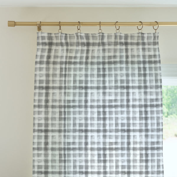 Vintage Plaid Curtain Panel - gender_boy, Vintage Truck,