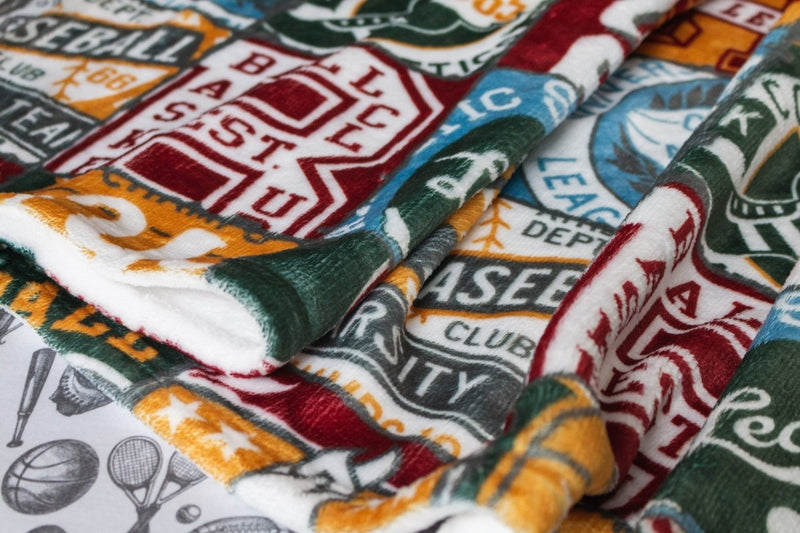 Vintage Sports Minky Blanket - gender_boy, Personalized_No, Vintage Sports