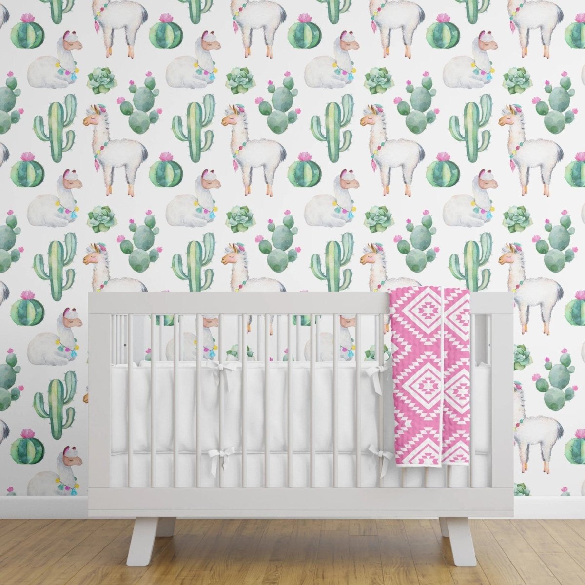 Llama Love Peel & Stick Wallpaper - gender_girl, Llama Love, Theme_Southwestern