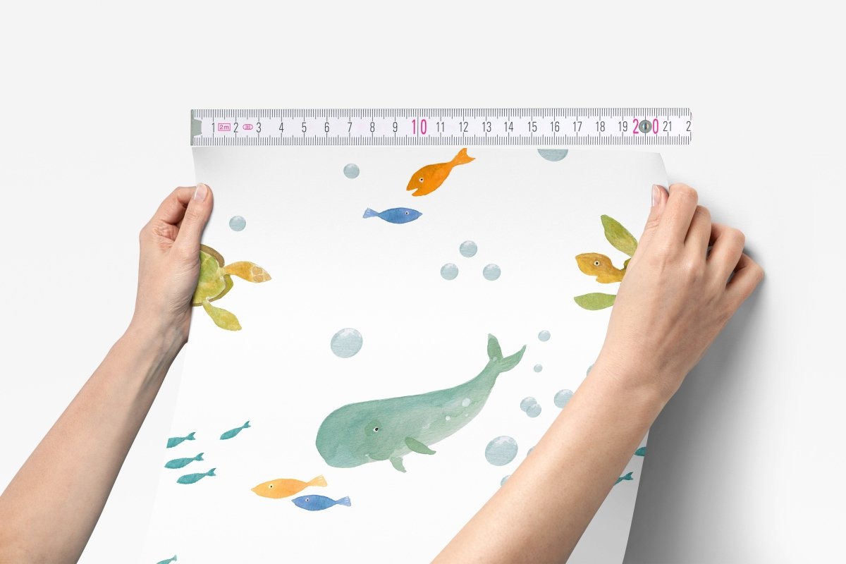 Watercolor Sealife Peel & Stick Wallpaper - gender_boy, gender_girl, gender_neutral