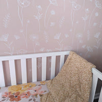 Wildflower Peel & Stick Wallpaper - gender_girl, Highland Cow Wildflower, Theme_Boho