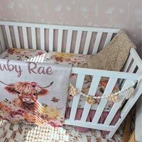Wildflower Peel & Stick Wallpaper - gender_girl, Highland Cow Wildflower, Theme_Boho