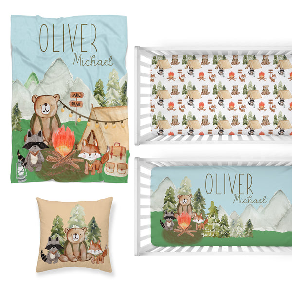 Woodland Camper Nursery Starter Crib Bedding Set