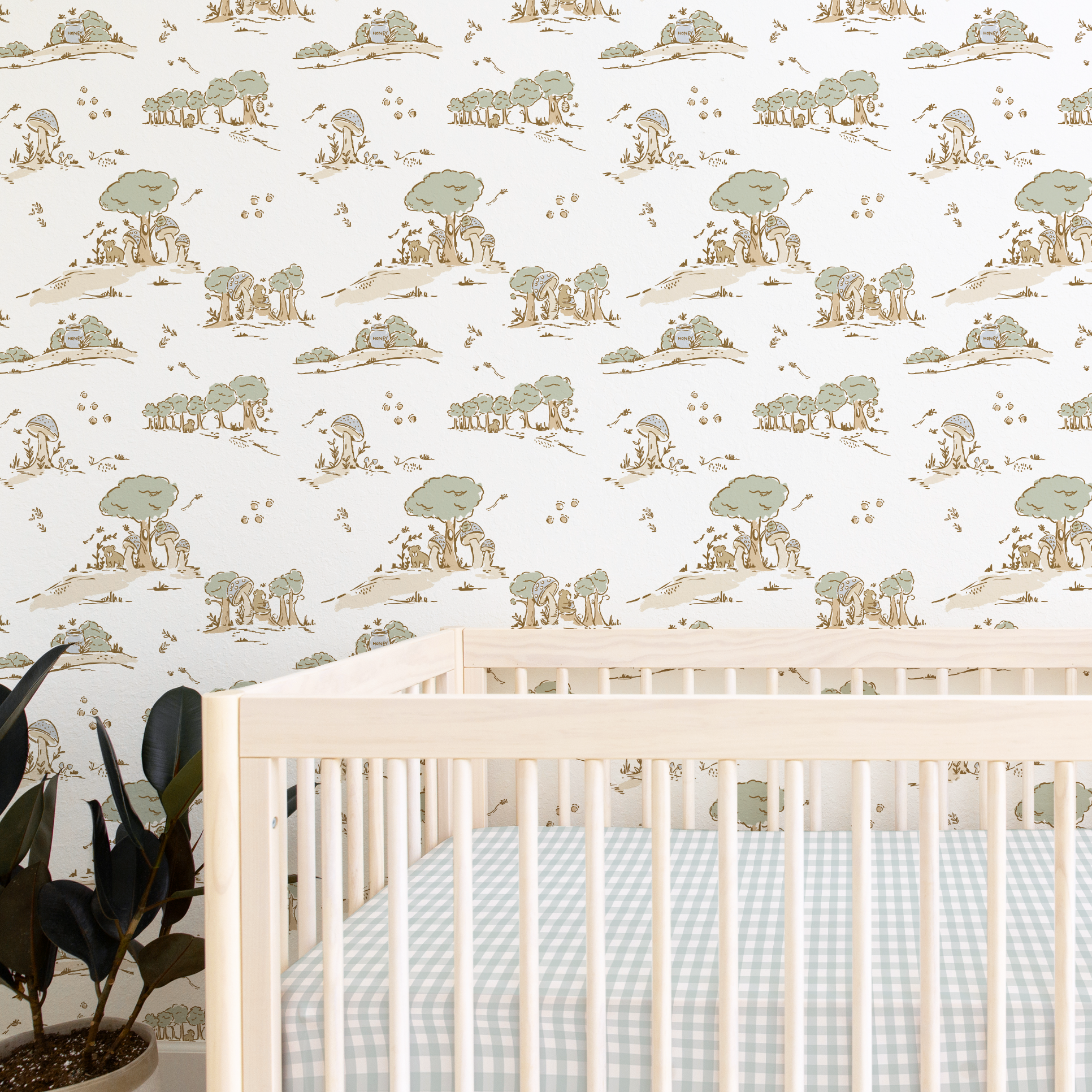 Peel & Stick Wallpaper | Honey Bear Toile