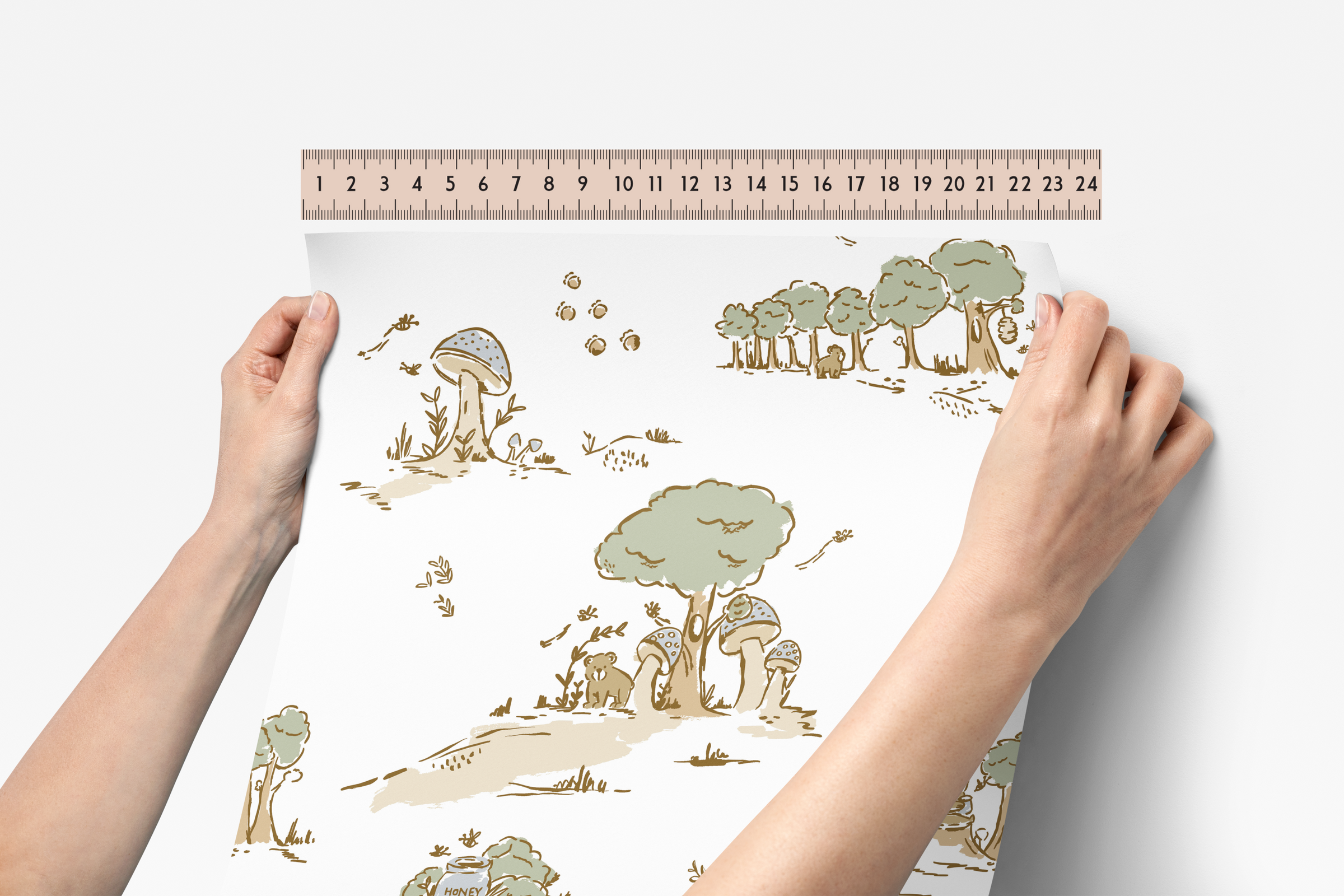 Peel & Stick Wallpaper | Honey Bear Toile