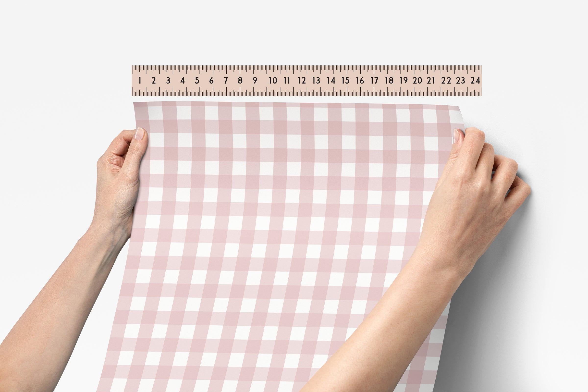 Peel & Stick Wallpaper | Gingham in Cottage Rose