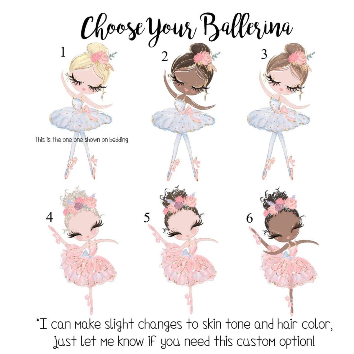 Ballerina Kids Bedding Set (Comforter or Duvet Cover) - Ballerina Blooms, text,