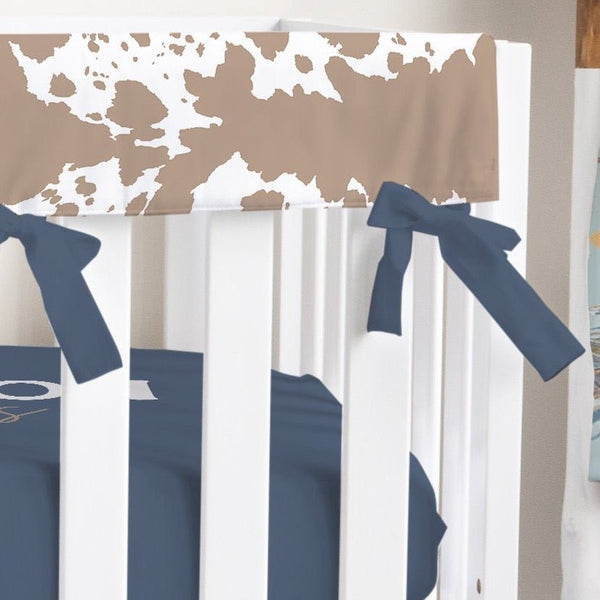 Blue Highland Cow Cowhide Crib Rail Guards - Blue Highland Cow, gender_boy, Theme_Boho