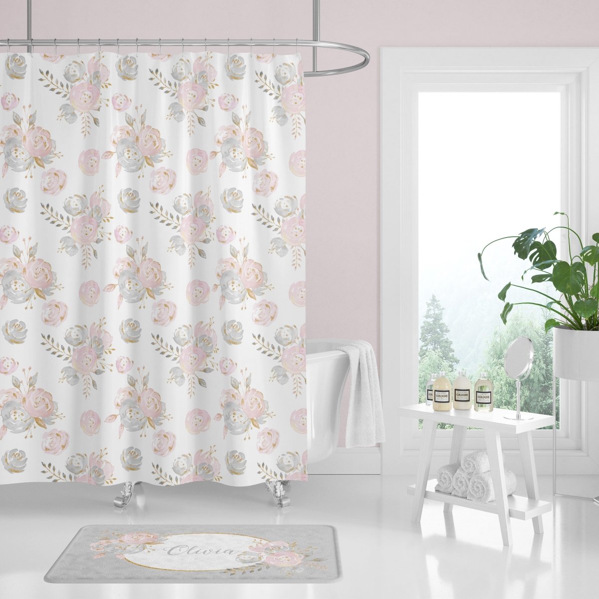 Blush Gold Floral Bathroom Collection - Blush Gold Floral, gender_girl, text