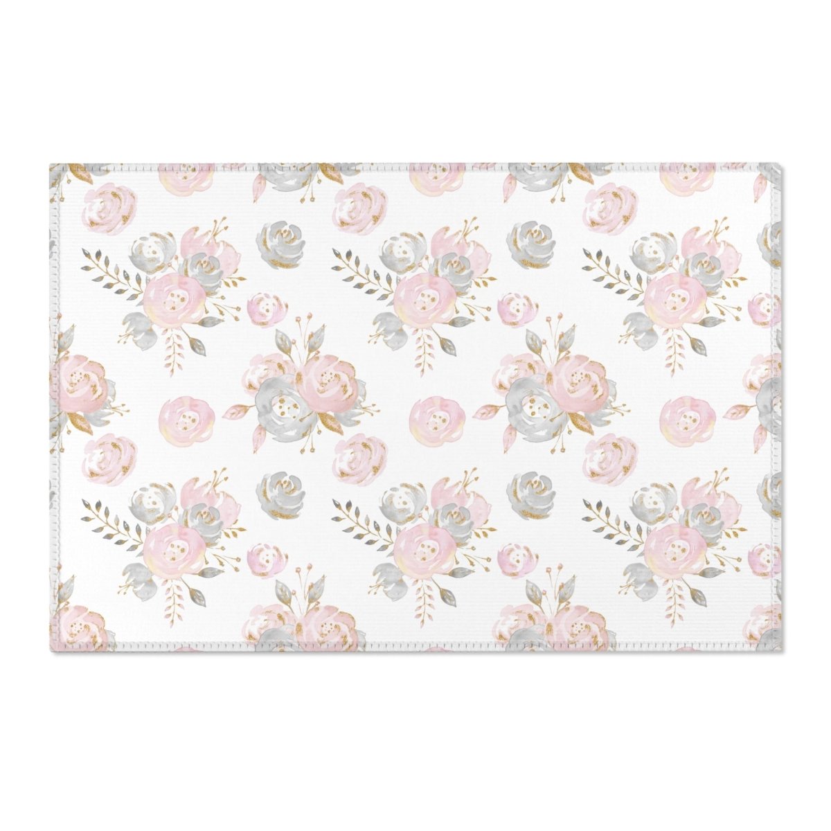 Blush Gold Floral Nursery Rug - Blush Gold Floral, gender_girl, Theme_Floral