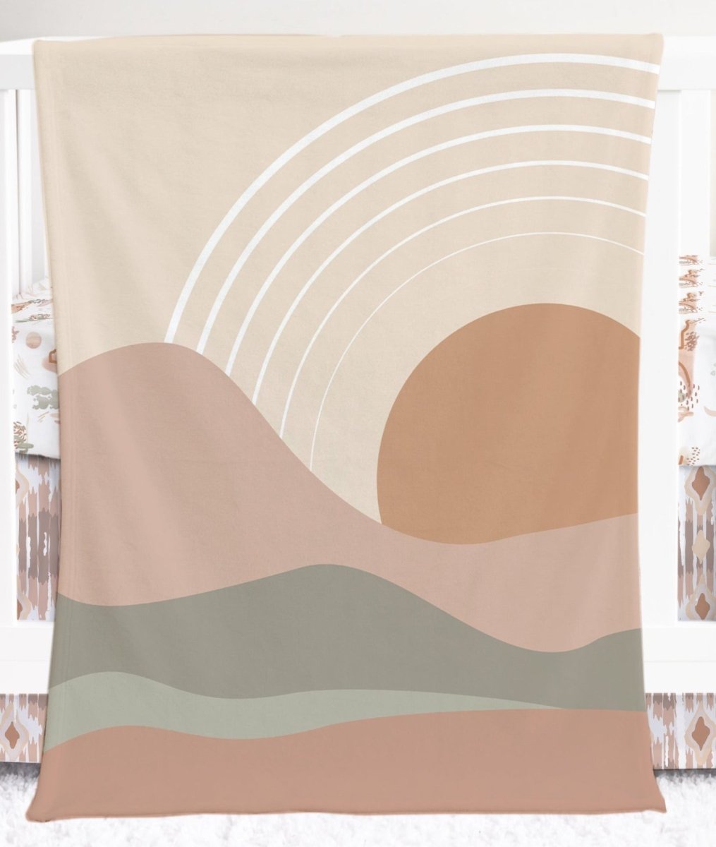 Boho Desert Ikat Personalized Crib Bedding - Boho Desert, gender_boy, text