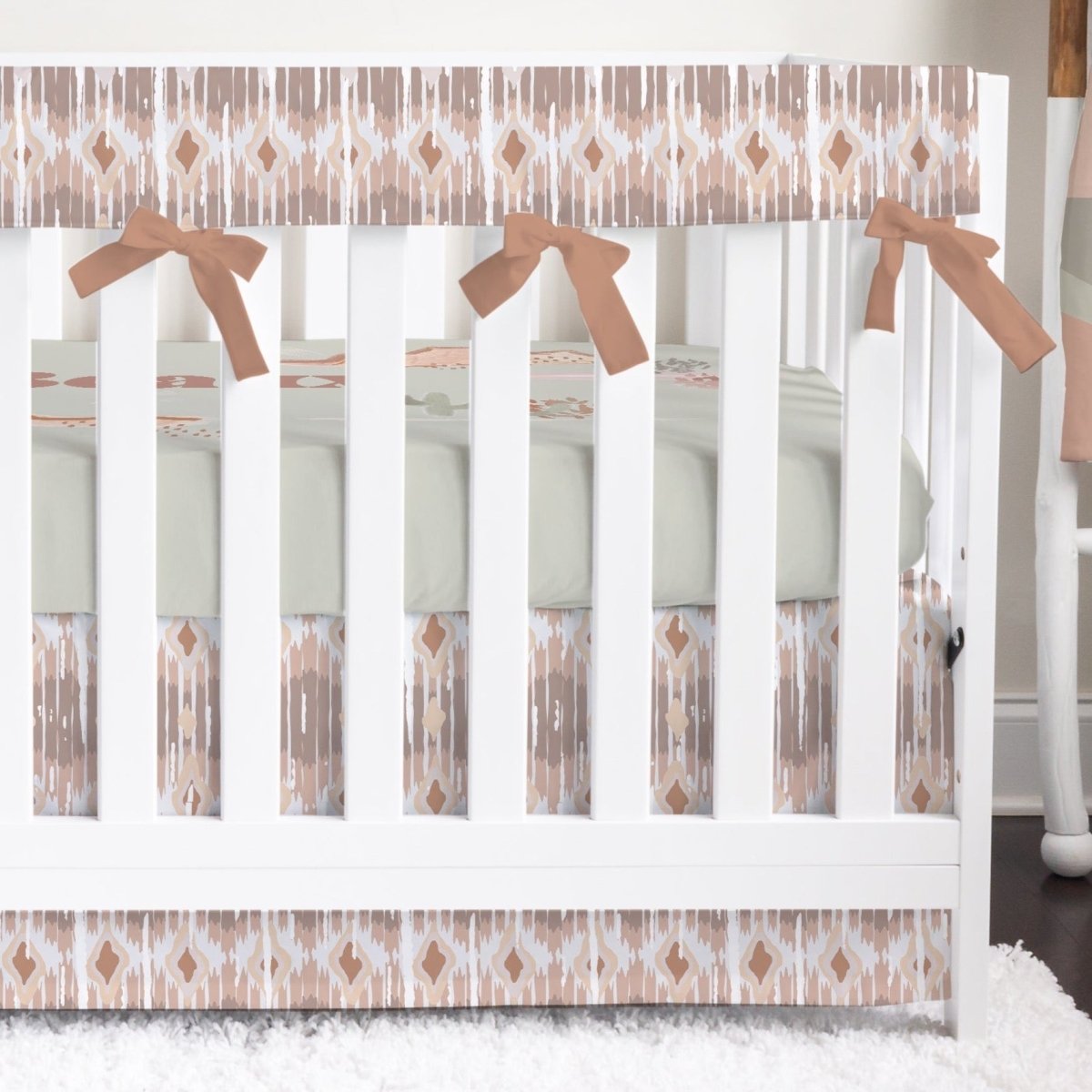 Boho Desert Ikat Personalized Crib Bedding - Boho Desert, gender_boy, text
