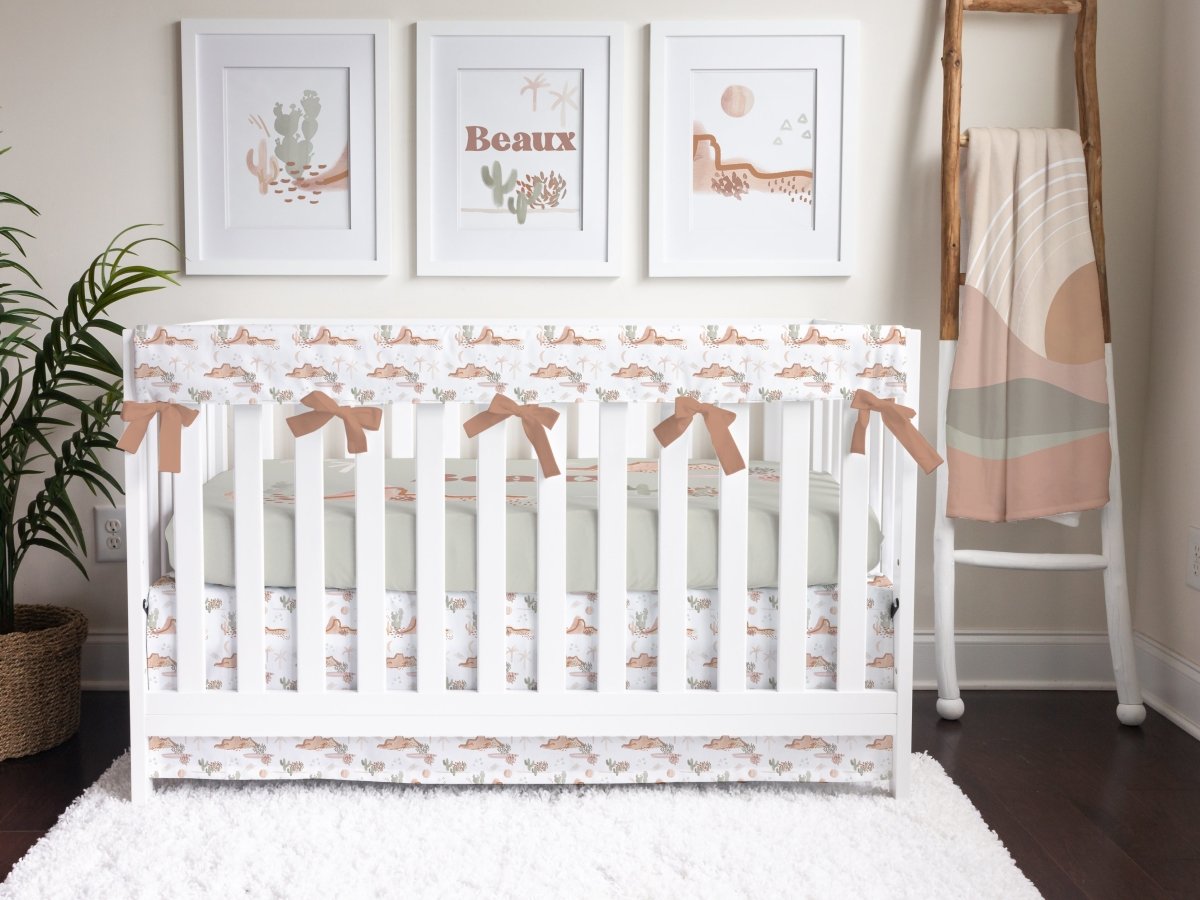 Boho Desert Mojave Personalized Crib Bedding - Boho Desert, gender_boy, text
