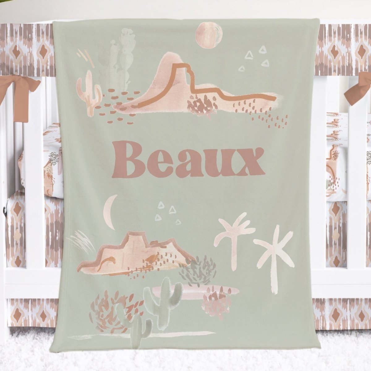 Boho Desert Personalized Minky Blanket