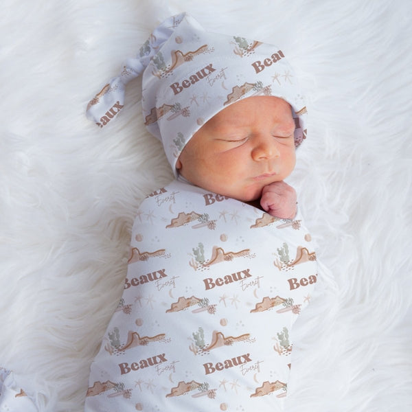 Boho Desert Personalized Swaddle Blanket Set - Boho Desert, dup-review-publication, gender_boy