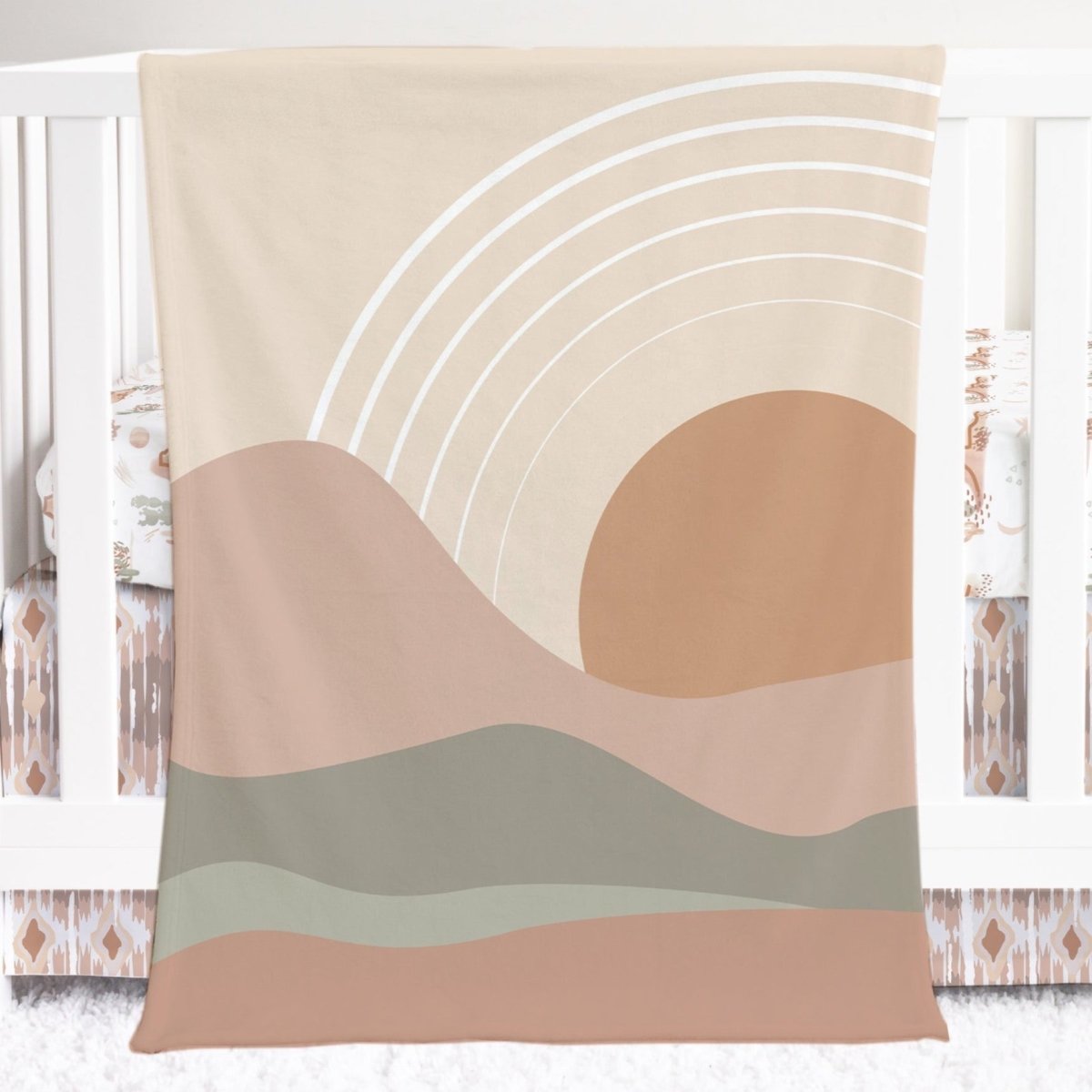 Boho Desert Sunset Minky Blanket