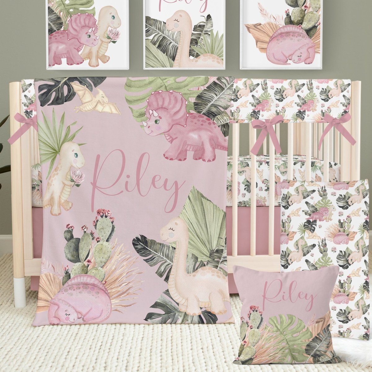 Boho Dino Nursery Collection - boho dino, gender_girl, text