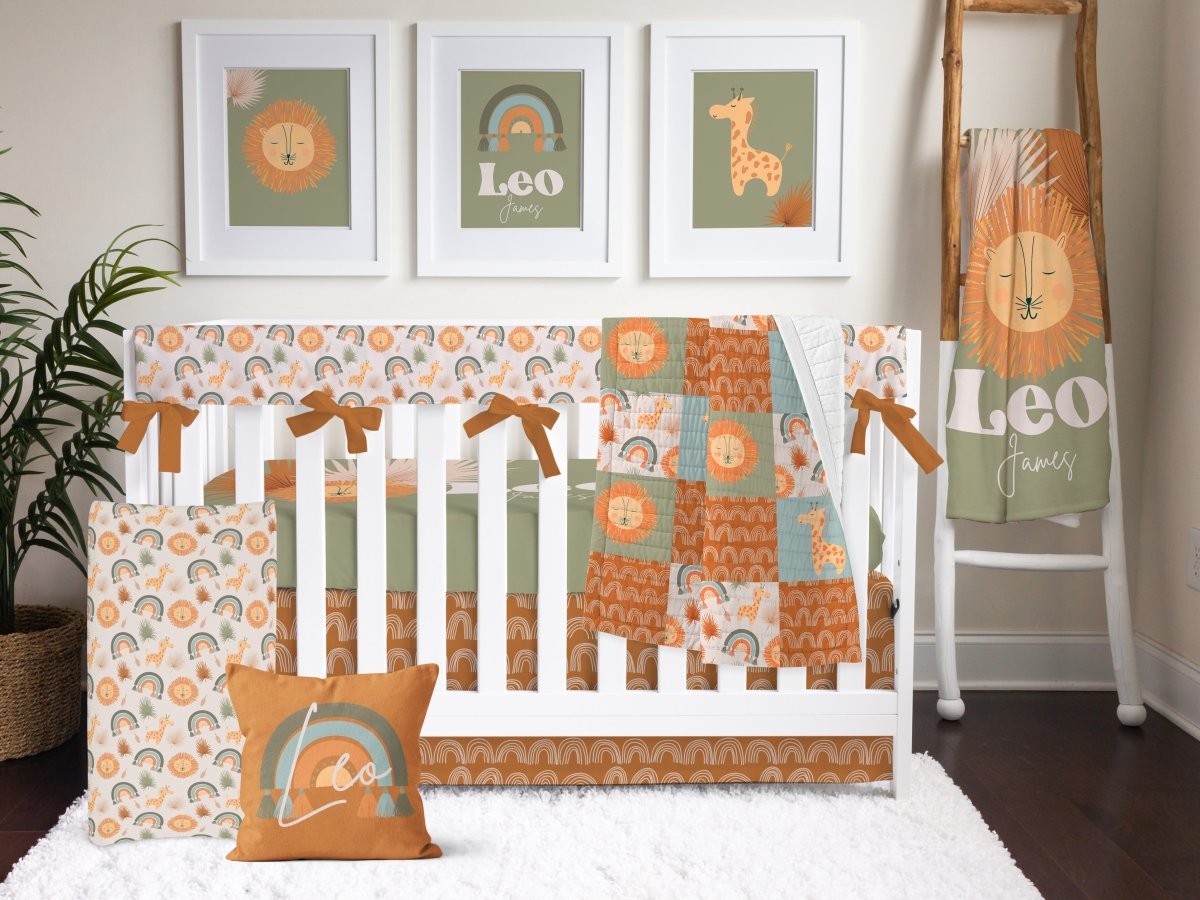 Boho Jungle Crib Bedding Crib Bedding Nursery Decor Modified Tot