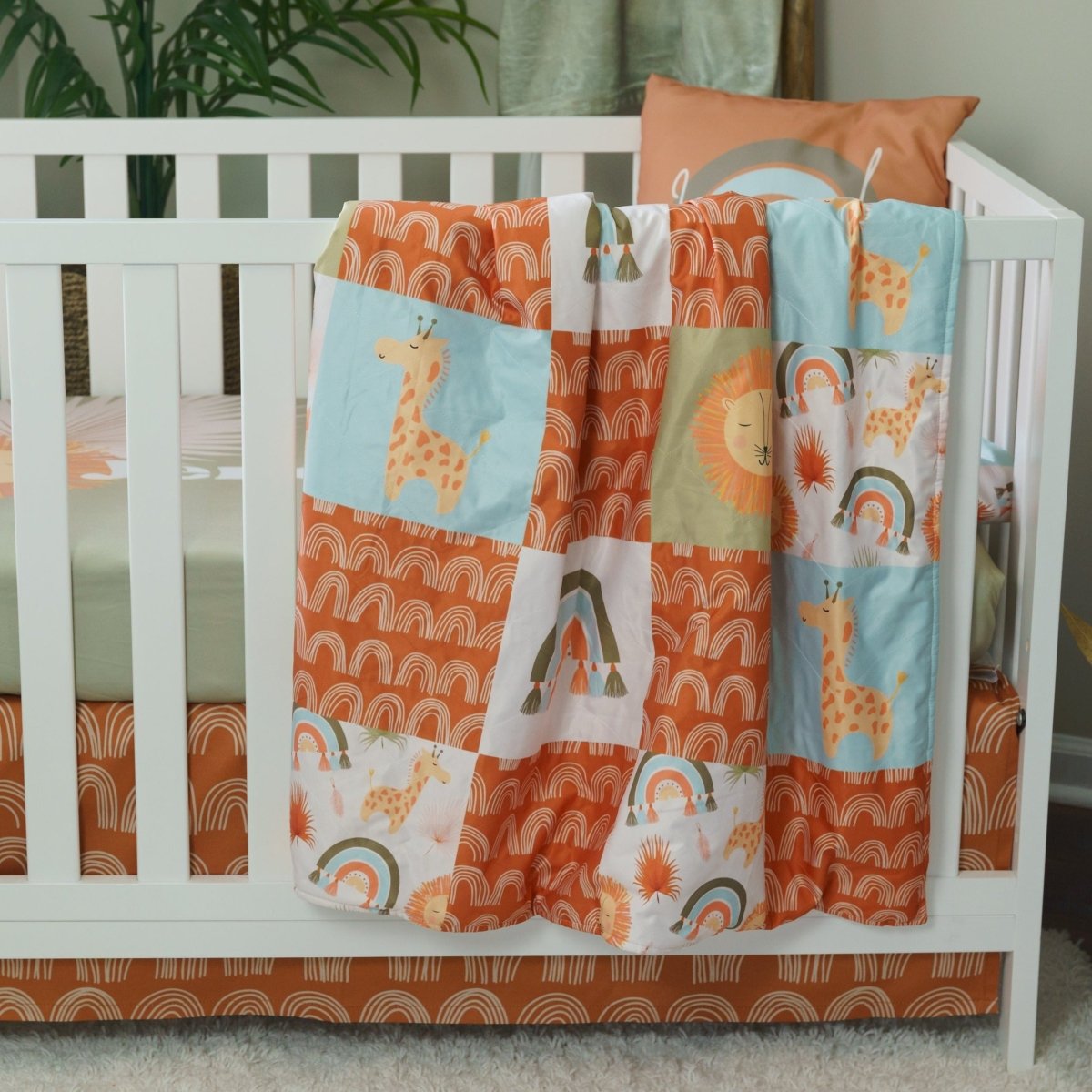 Boho Jungle Lion Crib Bedding - Boho Jungle, gender_boy, gender_neutral