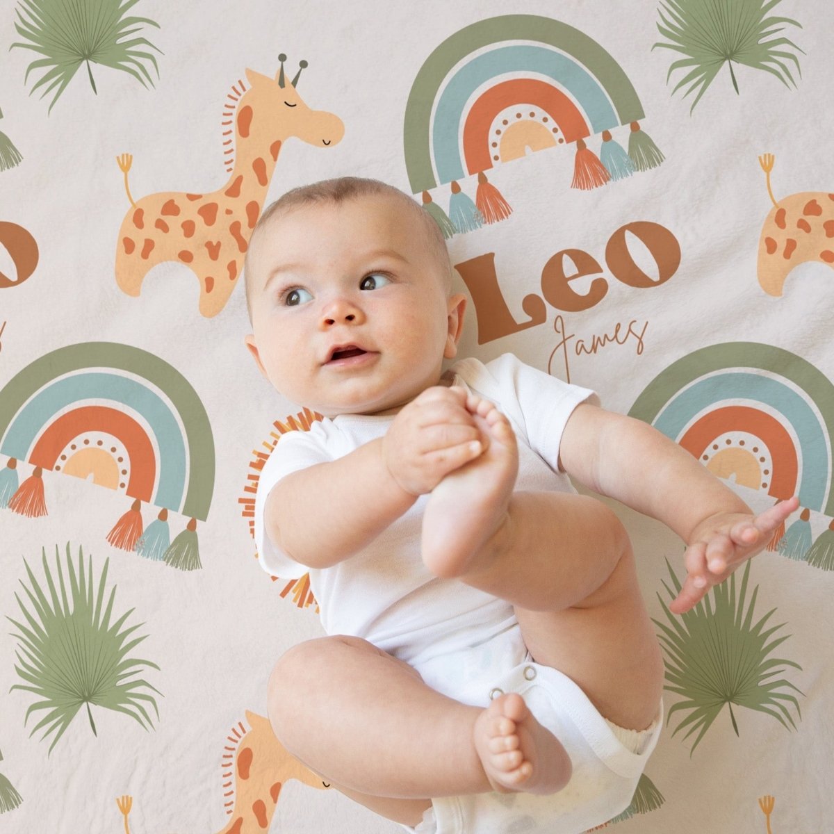 Boho Jungle Personalized Baby Blanket - Boho Jungle, gender_boy, gender_neutral