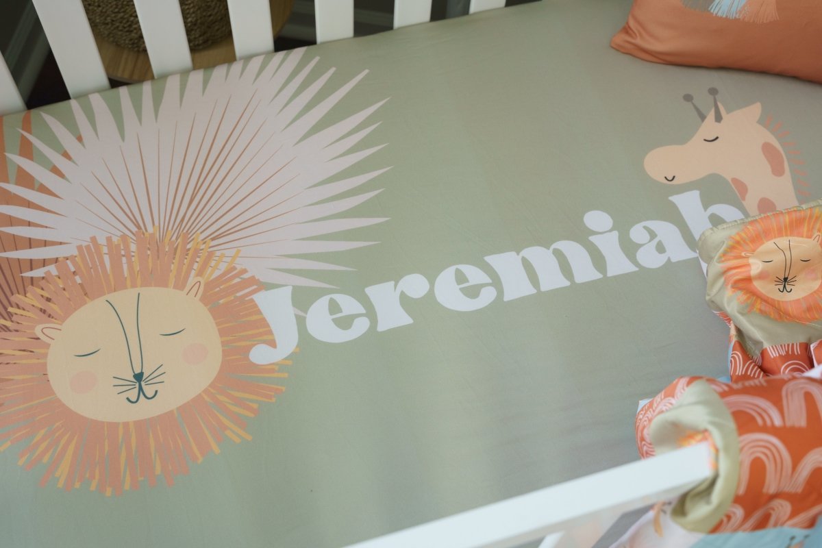 Boho Jungle Personalized Crib Sheet - gender_boy, gender_neutral, Personalized_Yes