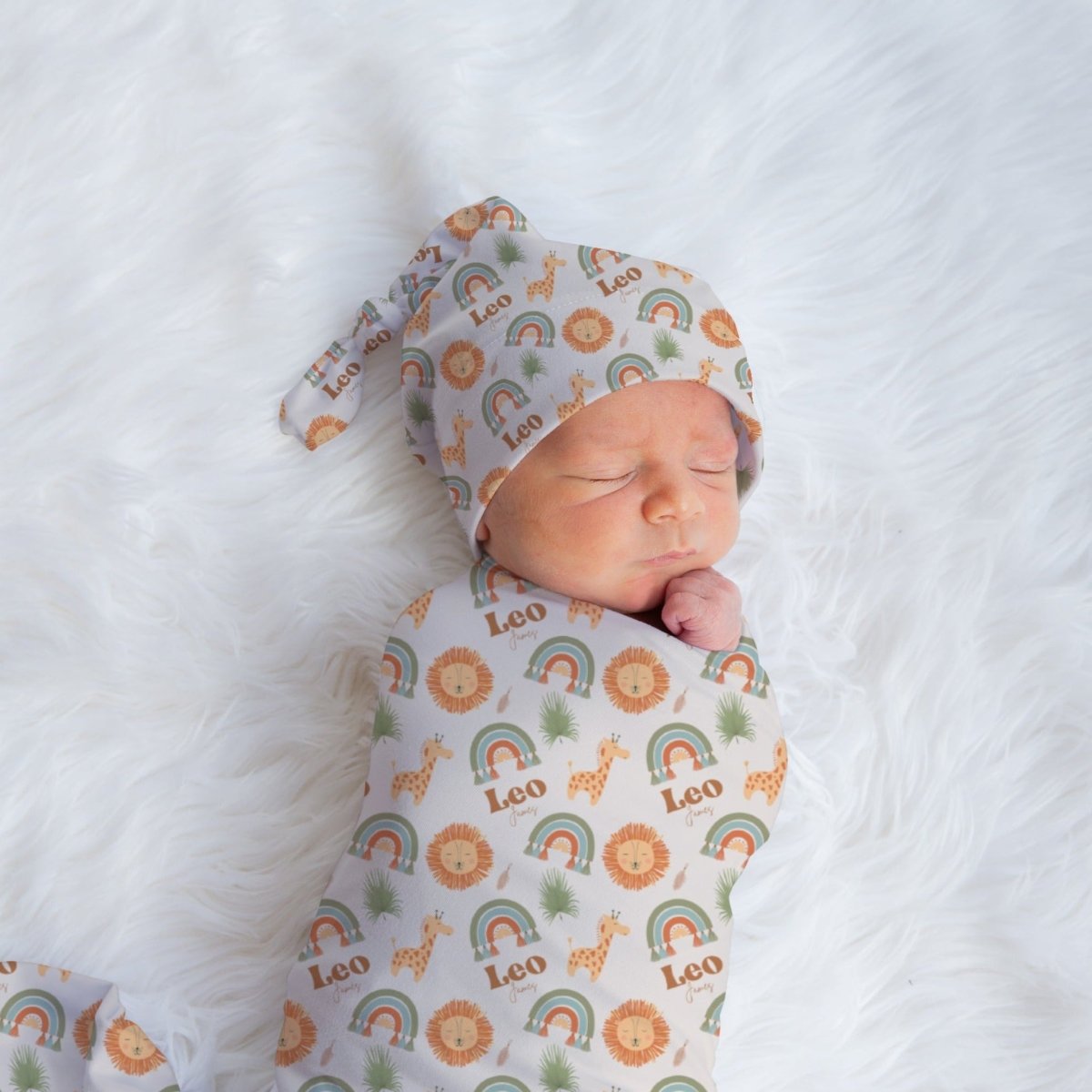 Boho Jungle Personalized Swaddle Blanket Set - Boho Jungle, gender_boy, gender_neutral