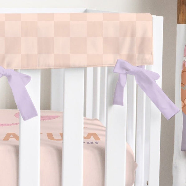 Boho Mermaids Checkered Crib Rail Guards - Boho Mermaids, gender_girl, Theme_Boho