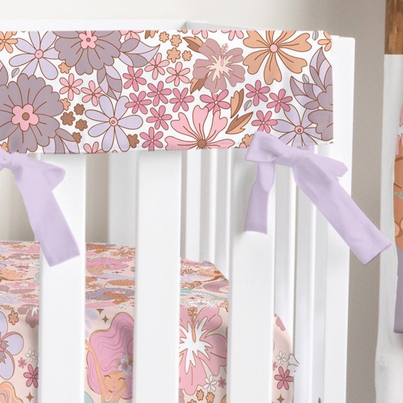 Boho Mermaids Floral Crib Rail Guards - Boho Mermaids, gender_girl, Theme_Boho