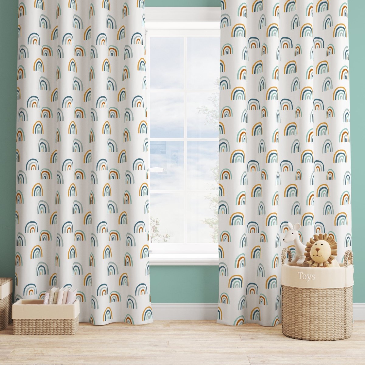 Boho Rainbow Curtain Panel - Boho Rainbow, gender_boy, gender_neutral