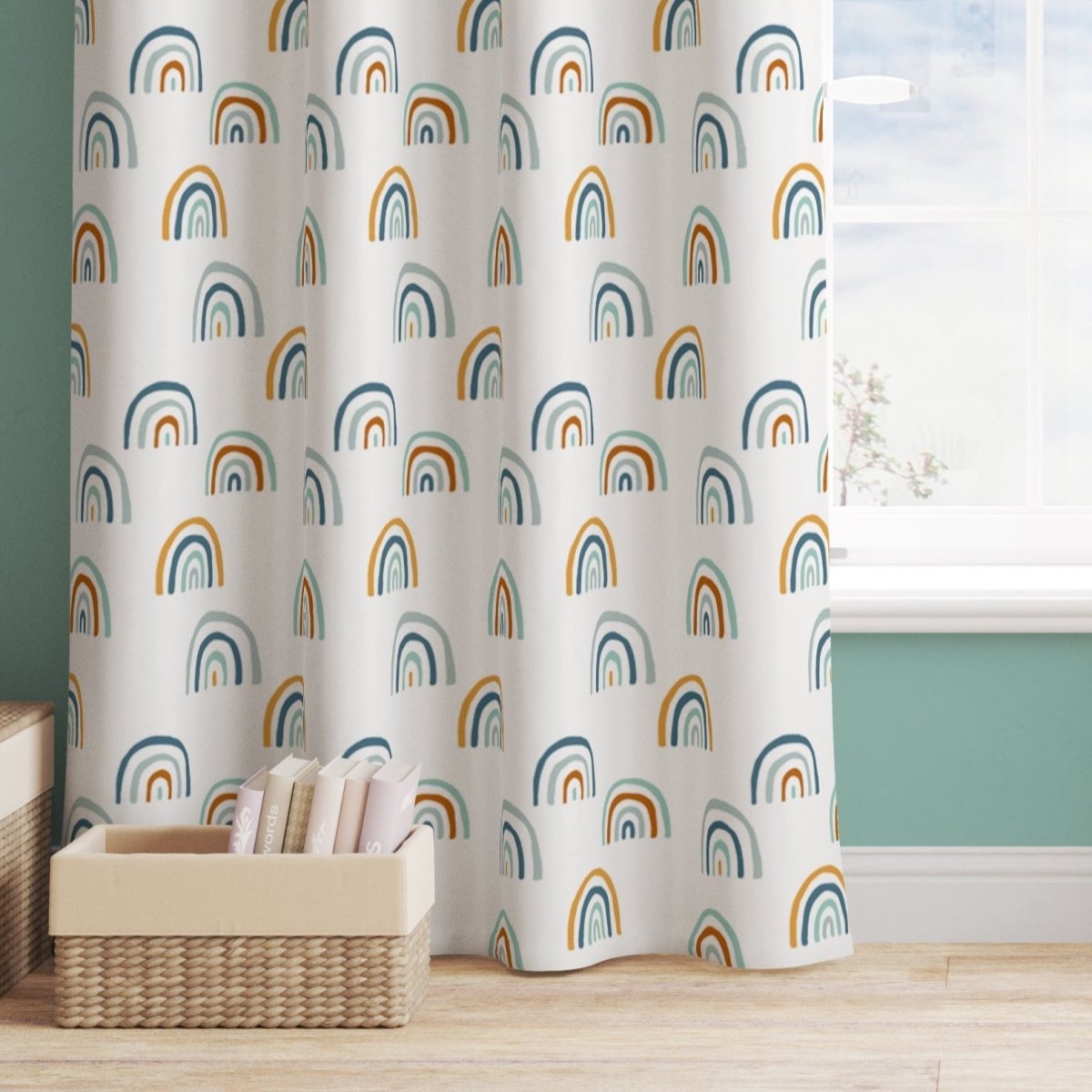 Boho Rainbow Curtain Panel - Boho Rainbow, gender_boy, gender_neutral
