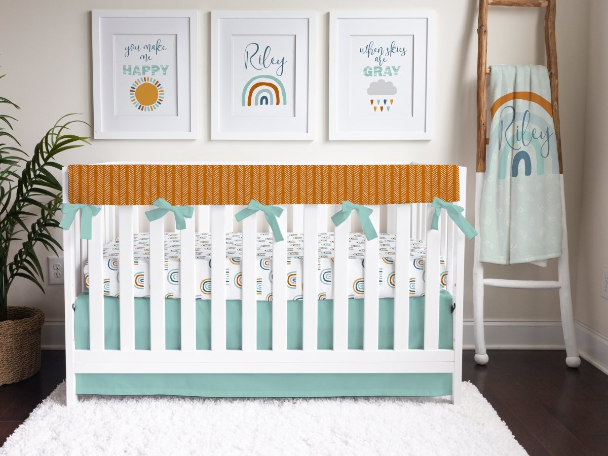 Boho Rainbow Herringbone Crib Bedding - Boho Rainbow, gender_boy, gender_neutral