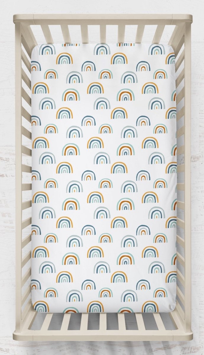 Boho Rainbow Herringbone Crib Bedding - Boho Rainbow, gender_boy, gender_neutral