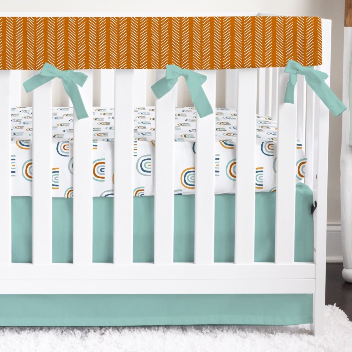 Boho Rainbow Herringbone Crib Bedding - Boho Rainbow, gender_boy, gender_neutral