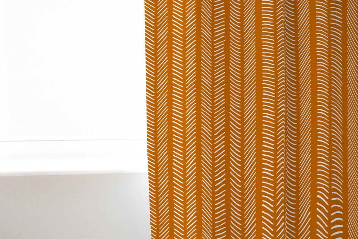 Boho Rainbow Herringbone Curtain Panel