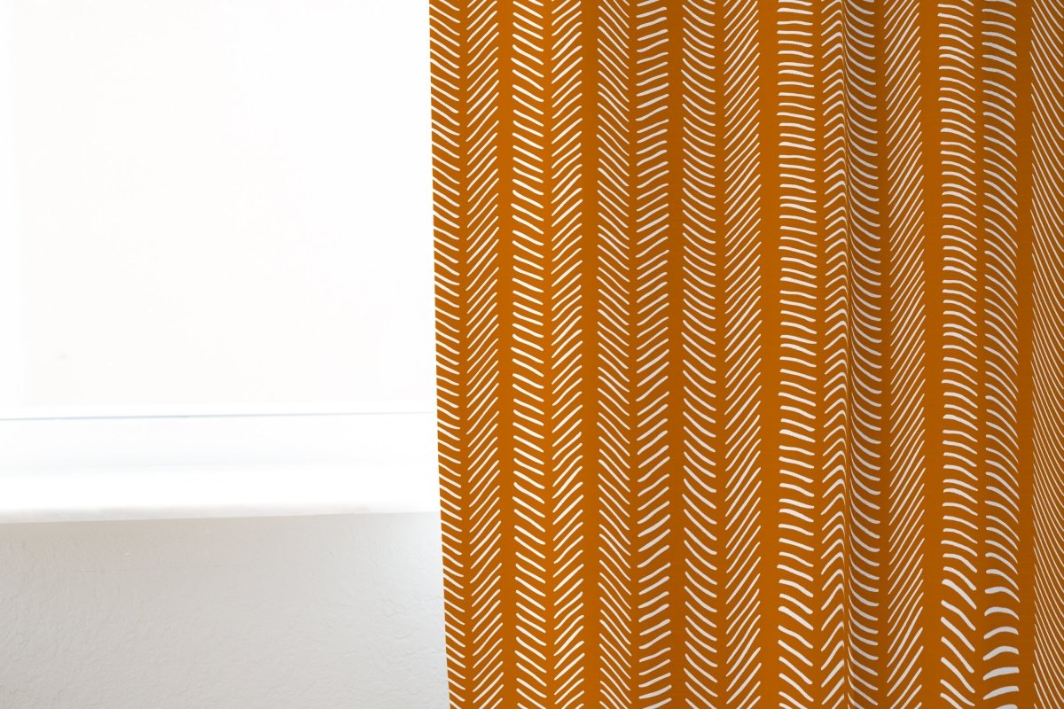 Boho Rainbow Herringbone Curtain Panel - Boho Rainbow, gender_boy, gender_neutral